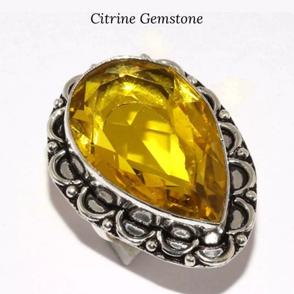 Lemon Citrine Gemstone Handmade Vintage Style Ring - Picture 5 of 5